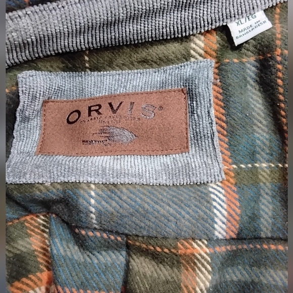 NWT Orvis Mens Green Plaid Button-Up Heavy Weight Flannel Shirt SIZE XL - Picture 8 of 8